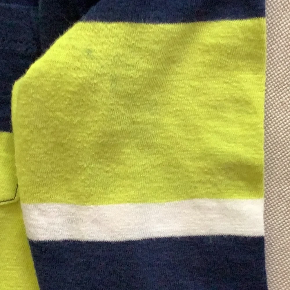Gap Kids: TOP Long Sleeve TEE XS Stripe T-Shirt - Yellow/Navy/White
